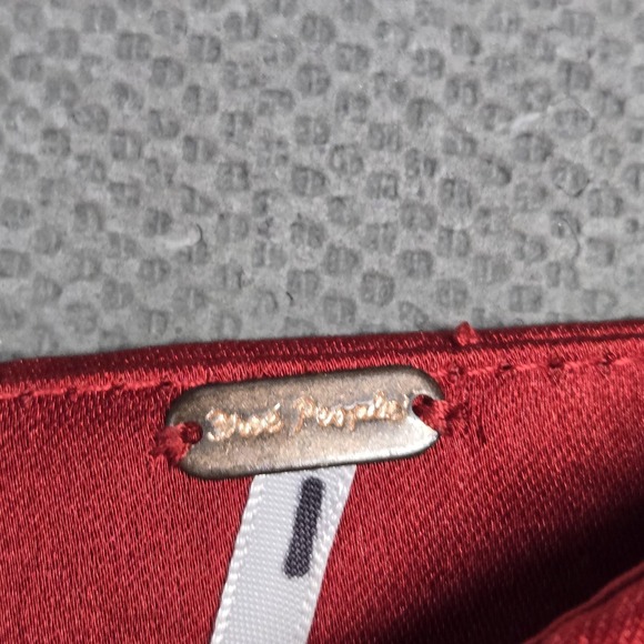 Free People Tank Womens Large Pink Satin Camisole Sweetheart Lined Pockets - Picture 7 of 16